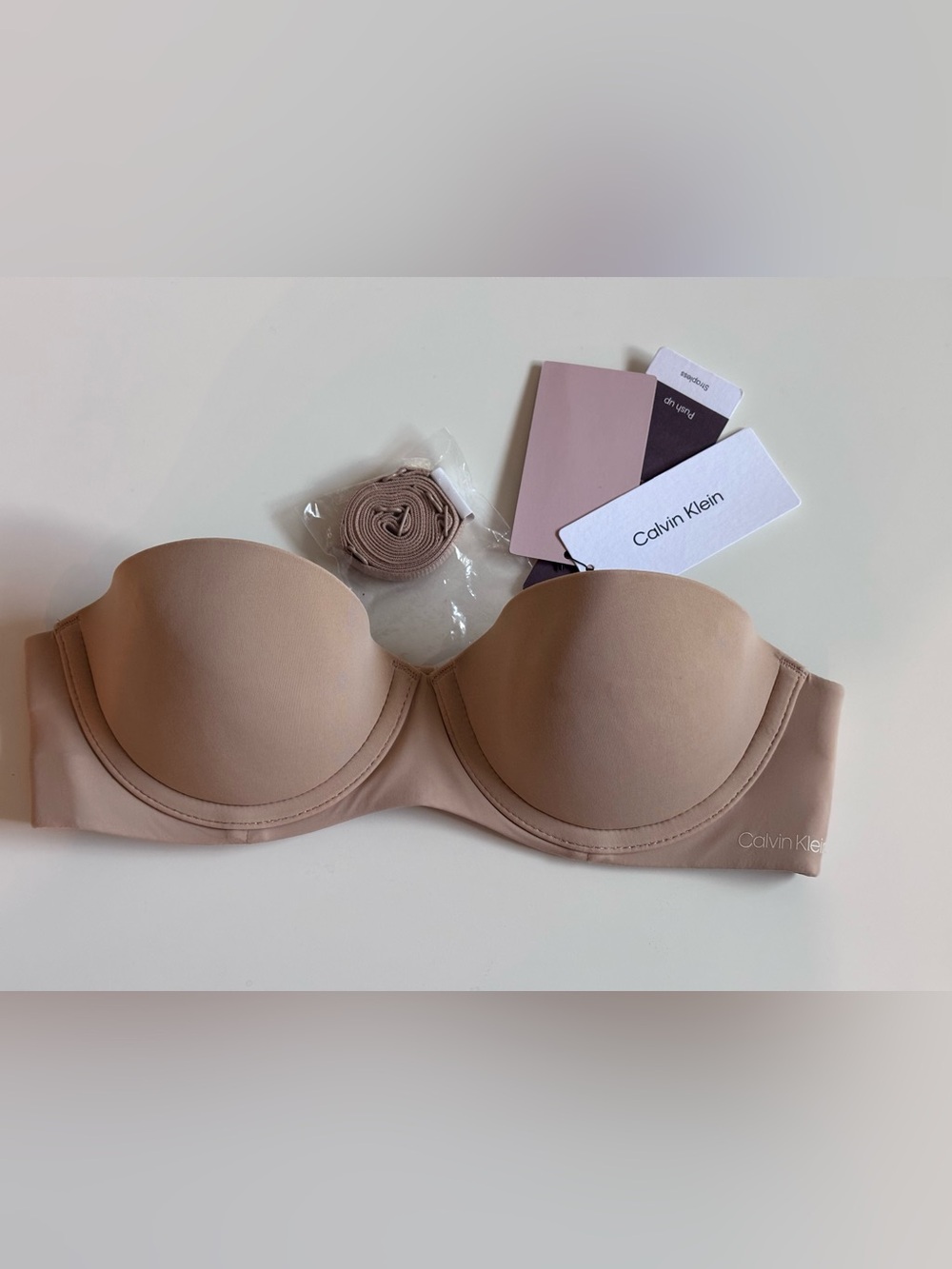 Calvin Klein Perfectly Fit Strapless Push up Convertible Bra, 30B, BareNude, NWT